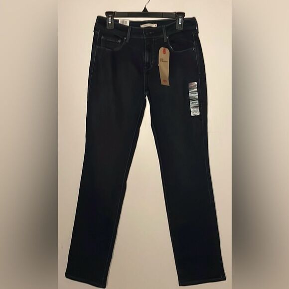 Levi’s- NWT 505 Straight Mid-Ride Dark Wash Minimalist Jeans- Size 8- W29 L32 - Picture 3 of 11